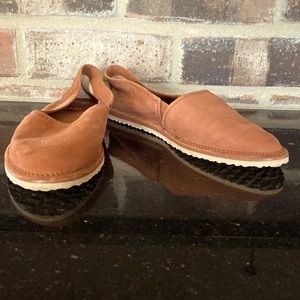 Frye, brown suede, slip in’s. Size 6